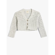 Koton Ajurlu Hırka V Yaka Gri 5wkg90019at Gri Koton Ajurlu Hırka V Yaka Gri 5wkg90019at Gri