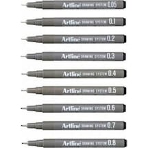 Artline Drawing System Teknik Çizim Kalemi 9'lu Tam Set N11.104