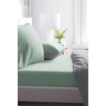 Yeşil Pamuklu Tek Kişilik Lastikli Çarşaf 100x200 Abanoz