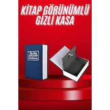 Mey İthalat Kitap Görünümlü Gizli Kasa Büyük Boy Anahtarlı Kilitli Para Kasası