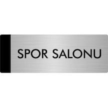 Metal Yönlendirme Levhası, Departman Kapı Isimliği Spor Salonu 7x20 Cm Gümüş Renk