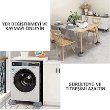 Çamaşır Makinesi Titreşim Önleyici Kauçuk Ayak Pedleri Çamaşır Makinesi Stoper 4'lü Set Gürültü Engelleyici Ve Kaymaz