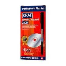 Kraf Permanent Marker Cd/dvd Kalemi 280m, Mavi, Orta Uç, Cam-plastik-metal Yüzeyler İçin, 12'li