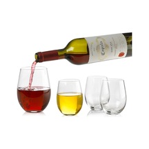 4'lü Klasik Şarap Sapsız Bardak Seti 500 Ml - Köpüklü Şarap Kızartması / Düğün Flütleri Çok Renkli