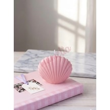 Mumelia Mini İstiridye - Doğal Soya Blok Dekoratif Mum - 5'li - Pembe