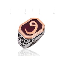 Gumush 551168858 Gümüş Vav Harfi Erkek Yüzük