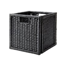 Ikea Branas El Örgüsü Rattan Saklama Sepeti 32 X 34 X 32 Cm Koyu Gri