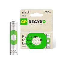Şarjlı Pil Aaa İnce 650mah Ni-mh 2 Adet Gp Recyko Gp65aaahcer21
