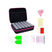 Sones Çok İşlevli Taşınabilir Elmas Boyama Alet Seti Saklama Çantası, Stil: 30 Izgara Pembe