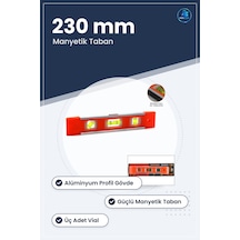 Manyetik Su Terazisi 9 İnç 230 Mm Mini Alüminyum Gövdeli Hassas Ö