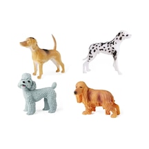 4 Parça Köpekler Figür Oyun Seti Poodle Cocker Dalmaçyalı Labrador Hayvan Figürü