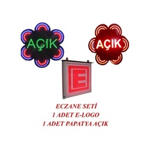 Eczane Led E-logo Ve Animasyonlu Papatya Açık Yazısı