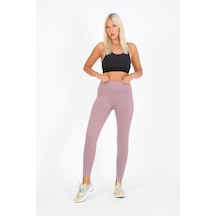 Aurafit Art-4102 Yüksek Bel Fitilli Toparlayıcı İnterlok Beli Kalın Lastikli Kadın Örme Tayt 001