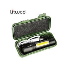 2500 Lumens + 5w Cob Led Usb Lion Şarjlı Ultra Güçlü Q5 Xpe Su Geçirmez Şarjlı El Feneri Bx40 Çok renkli