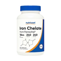 Nutricost Chelated Iron From Ferrochel 18mg, 240 Capsul.tr ...