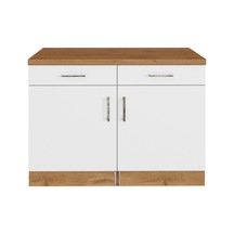 Lale Mutfak 2 Çekmeceli 2 Kapaklı Alt Modül -100 Cm - Çok Amaçlı Dolap -tezgah Dahil Beyaz