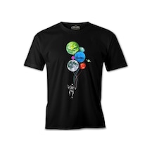 Gezegenler - Astronot Siyah Erkek Tshirt