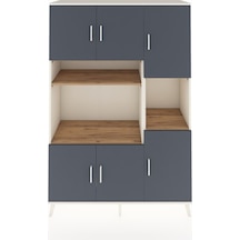 Hyperion Dolap 9 Raflı 6 Kapaklı 132x44x195 Aytaşı-antrasit/çam Aytaşı