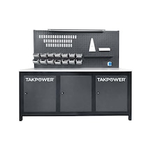 Takpower 2 Metre Takım Tezgahı 3 Dolaplı Antresit