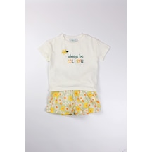 Cichlid Kız Çocuk Poplin Şort Takım Yeşil