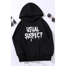 Uyguntarz Çocuk Usual Suspect Baskılı Sweatshirt Siyah