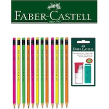 Faber-castell 12'li Candy Silgili Kurşun Kalem Ve Kutulu Kalemtıraş+silgi Seti Blister Karışık3