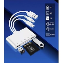 Nk1032 Pro Type-c Lightning Usb-a To 2x Usb3.0 Sd Tf Pd Kart Okuyucu Çevirici Hub Adaptör