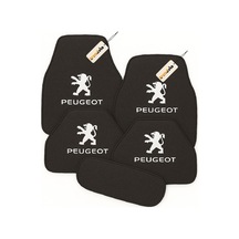 Peugeot Logolu Antrasit Oto Halı Paspas Seti 5 Parça Kaymaz Taban, Kolay Temizlenebilir