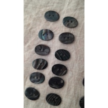 Doğal Siyah Hakiki İnci Midye Kabugu Düğme -14 Mm 12 Adet