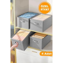 4 Adet Lüks Dolap Düzenleyici, Raf Düzenleyici, Katlanabilir Kıyafet Saklama Kutusu-45 Cmx30 Cmx20cm Diğer