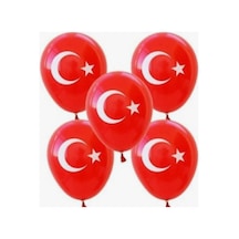 29 Ekim Türk Bayraklı Lateks Abalın 50 Adet 12 İnç Kırmızı Beyaz Kırmızı Beyaz