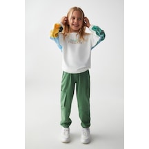 Nk Kids Kız Çocuk Beli Lastikli Cep Detaylı Yumuşak Pantolon-13366-yeşil Yeşil
