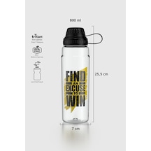 Renga Ege Find Desen 800 Ml Tritan Matara 912069 Siyah Siyah