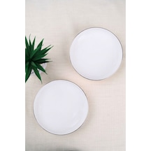 Tabak Evi Porselen Sofia Platin Yaldızlı Çukur Tabak 18,5cm 620cc 2 Li Krem