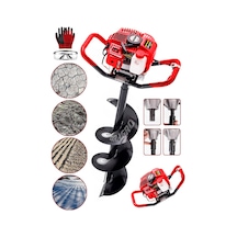 Dragro DRG-H1721 Kırmızı Toprak Burgu Makinası 150 MM Delme Ucu 9.9 Motor Gücü