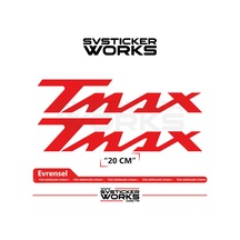 Yamaha Tmax Uyumlu Yazı Sticker Yüksek Kalite Özel Kesim Folyo 2'li Set Kırmızı