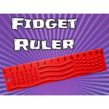3d Baskı Dokunsal Fidget Cetveli - Kabartmalı Stres Ve Odaklanma Oyuncağı - Kırmızı