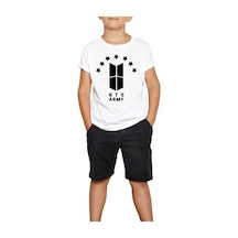 Zepplin Giyim Bts 7 Yıldız Logo Beyaz Çocuk Tişört