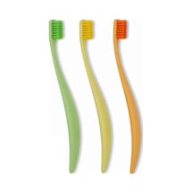 Promıs Colored Bioplastik 3 Lü Diş Fırça Seti 6750 Yumuşak Kıl, Ergonomik Lignin Sap, Canlı Renkler, Antibakteriyel, İtalyan Tasarımı, Alman Üretimi Açık Ahşap