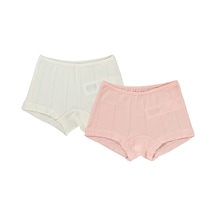 Civil Girls Kız Çocuk 2'li Boxer Set 2-10 Yaş Ekru-somon D2334202723w1 Ekru - Somon