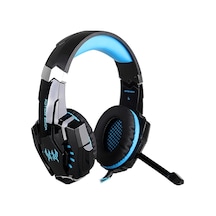 G9000 Oyun Kulaklığı 3.5mm + Usb, 40mm Sürücü, Gürültü Engelleme, Led Işık, Mikrofonlu - Siyah-mavi