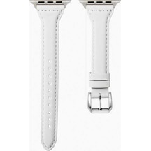 Watch 42mm Uyumlu Krd-28 Deri Zore Kordon-beyaz