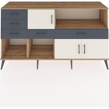Kronos Konsol 2 Raflı 5 Çekmeceli 3 Kapaklı 176x59x99 Çam-aytaşı/ Çam-aytaşı/antrasit