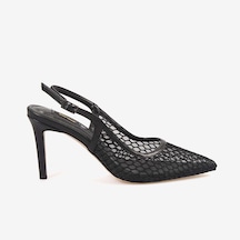 Kemal Tanca Kadın Neolit Taban Fileli Slingback 9,5cm İnce Topuklu Gece & Abiye Ayakkabı 1286 siyah