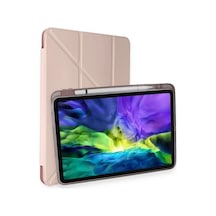 Apple iPad Uyumlu Air 4 10.9 Kılıf Kalemlikli Mars Tablet Kılıfı - Rose Gold