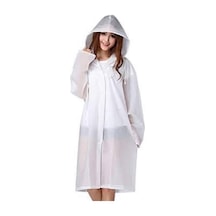 1.Kalite Unisex Yağmurluk Dayanıklı Kalın Yağmurluk Yağmur Koruma Beyaz