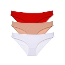 Hubrendy Tedarik 3 Adet Süper Eko Set Likralı Kadın Slip Külot 541 Çok Renkli