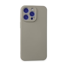 Apple iPhone Uyumlu   15 Pro Max Kılıf Nano İçi Kadife Silikon - Titan Gri