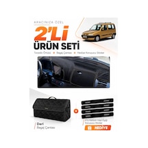 E-biz Cıtroen Berlingo M49 1996-2001 Uyumlu Torpido Örtüsü + Deri Bagaj Çantası - Siyah - Cı002