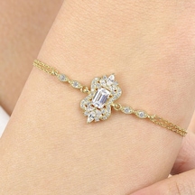 Asil Işıltı Klasiği Gold Renk Vintage Gümüş Bileklik